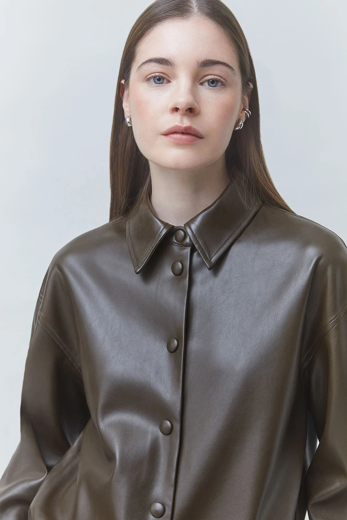 Lennox Faux Leather Blouse