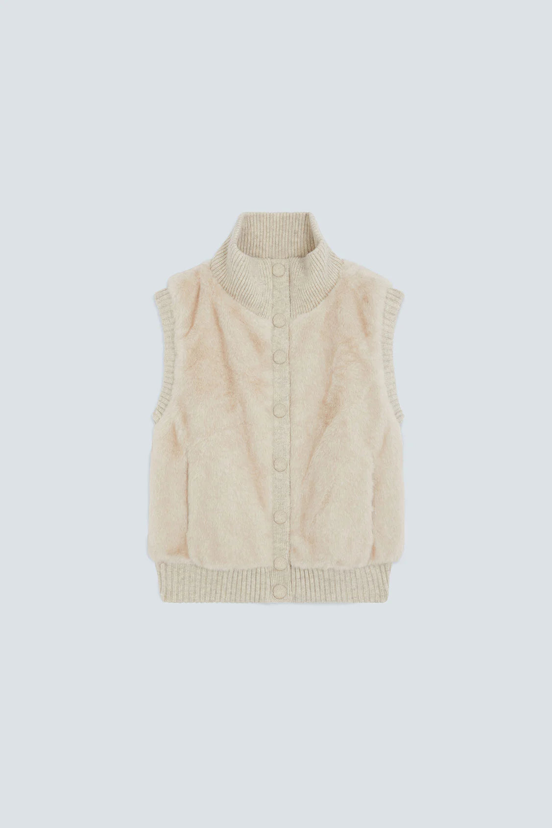 Doodle Faux Fur Sleeveless Jacket