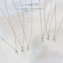 Load image into Gallery viewer, 18" 14k Gold and Diamond Initial Necklace