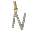 18" 14k Gold and Diamond Initial Necklace