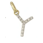 18" 14k Gold and Diamond Initial Necklace
