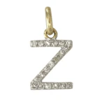 18" 14k Gold and Diamond Initial Necklace