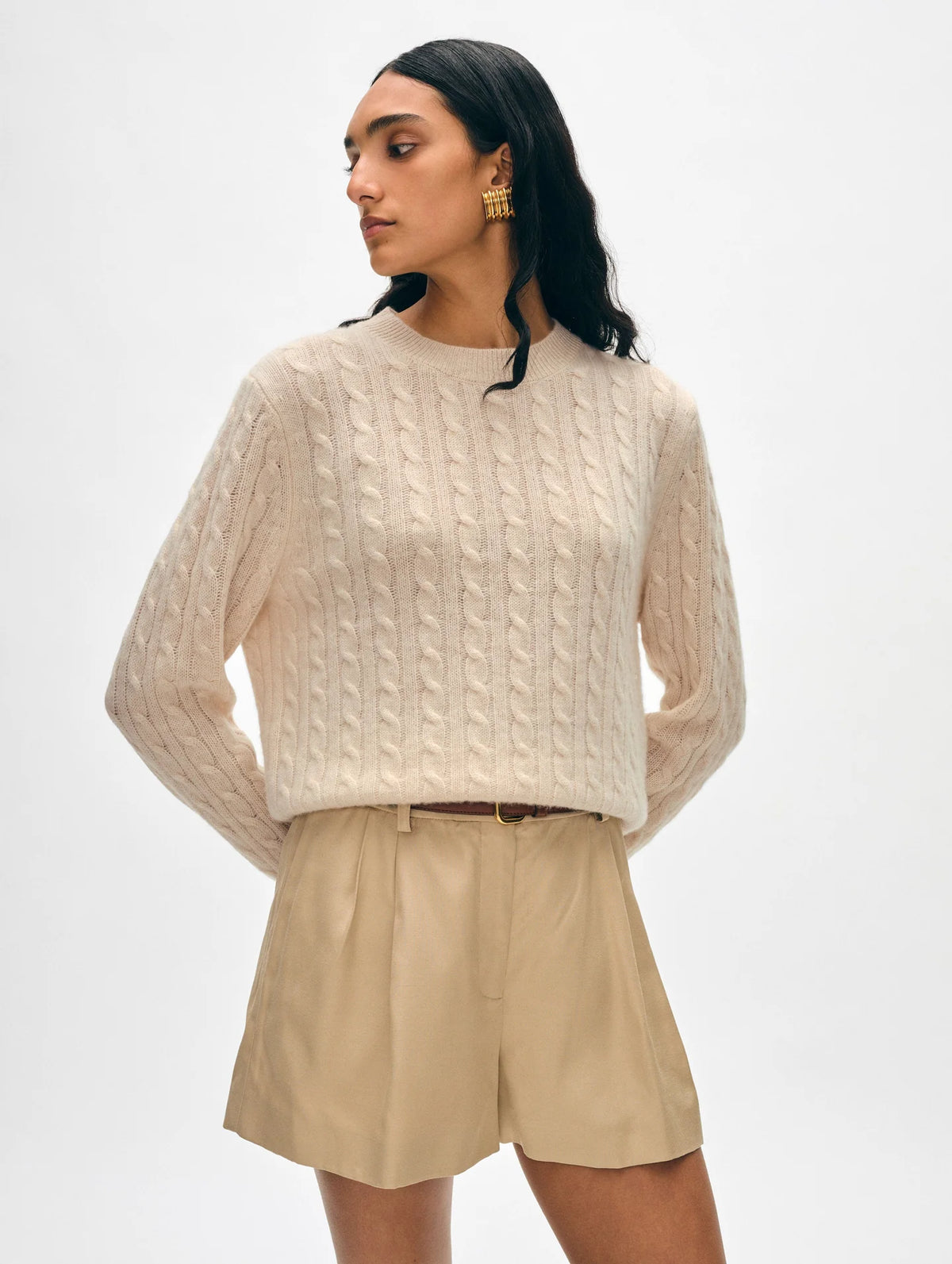 Cashmere Luxe Cable Crew