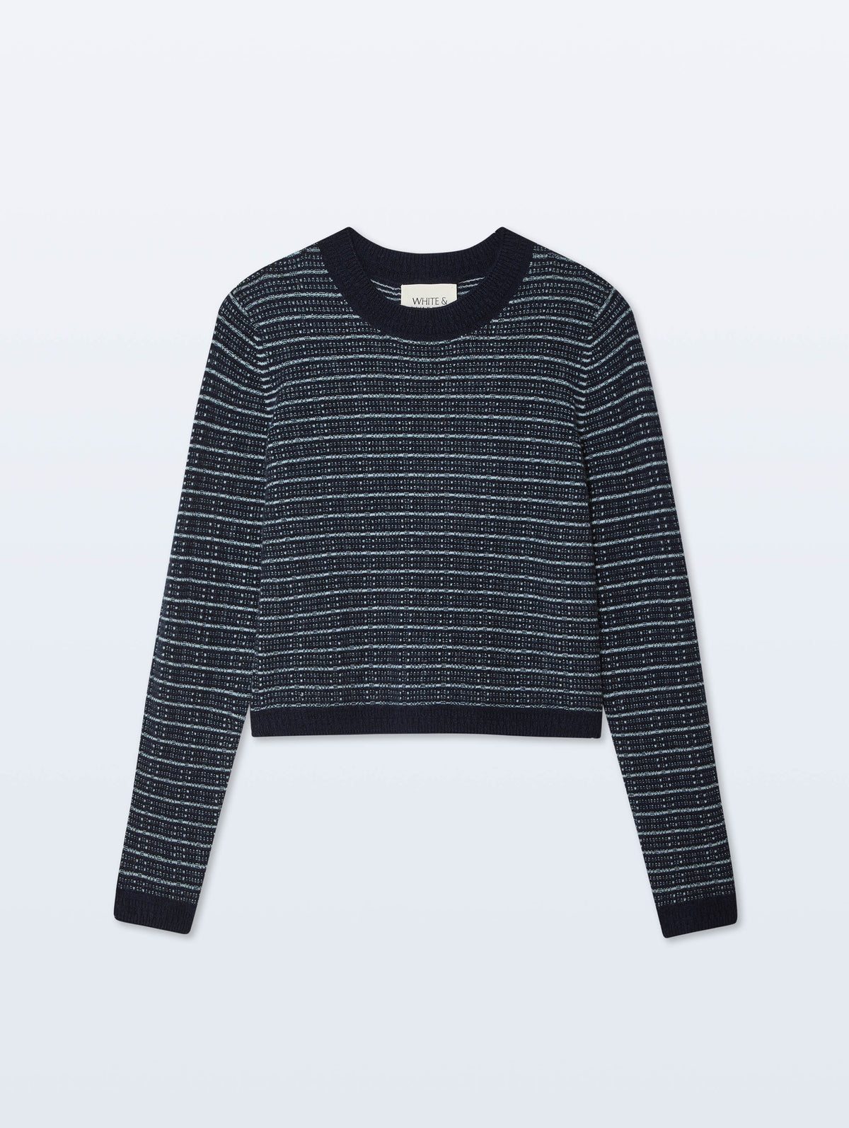 Cashmere Waffle Stripe Crewneck