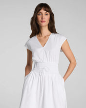 Load image into Gallery viewer, Poplin V-Neck Smocked Midi Dress