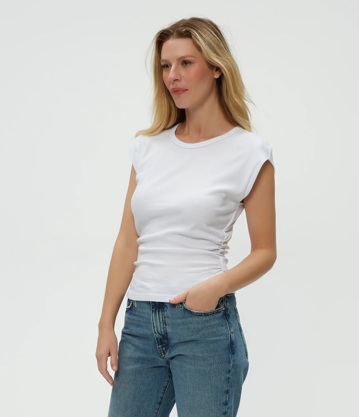 Joni Crew Neck Shoulder Top