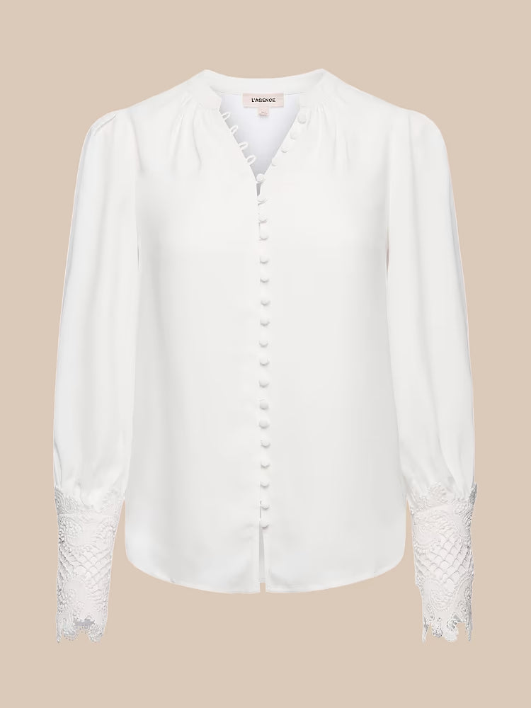 Ava Lace Cuff Blouse