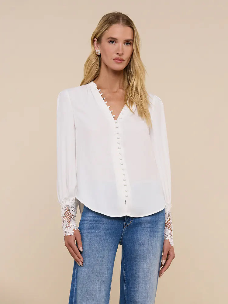 Ava Lace Cuff Blouse