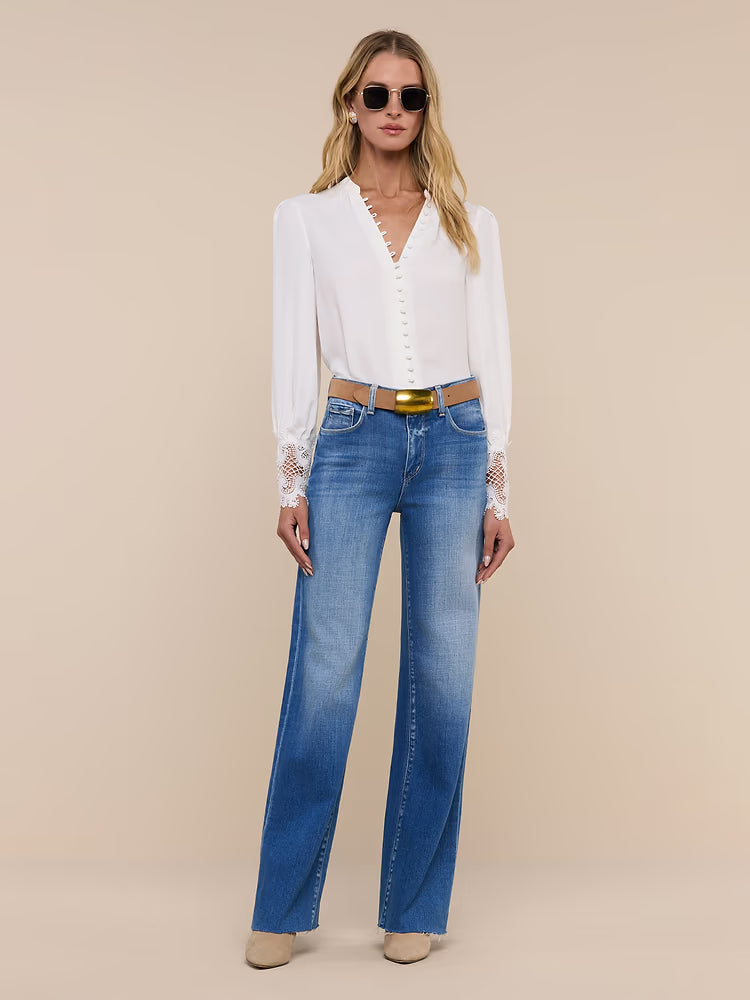 Ava Lace Cuff Blouse