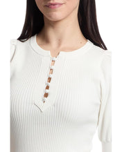 Load image into Gallery viewer, Elbow Sleeve Henley Sweater