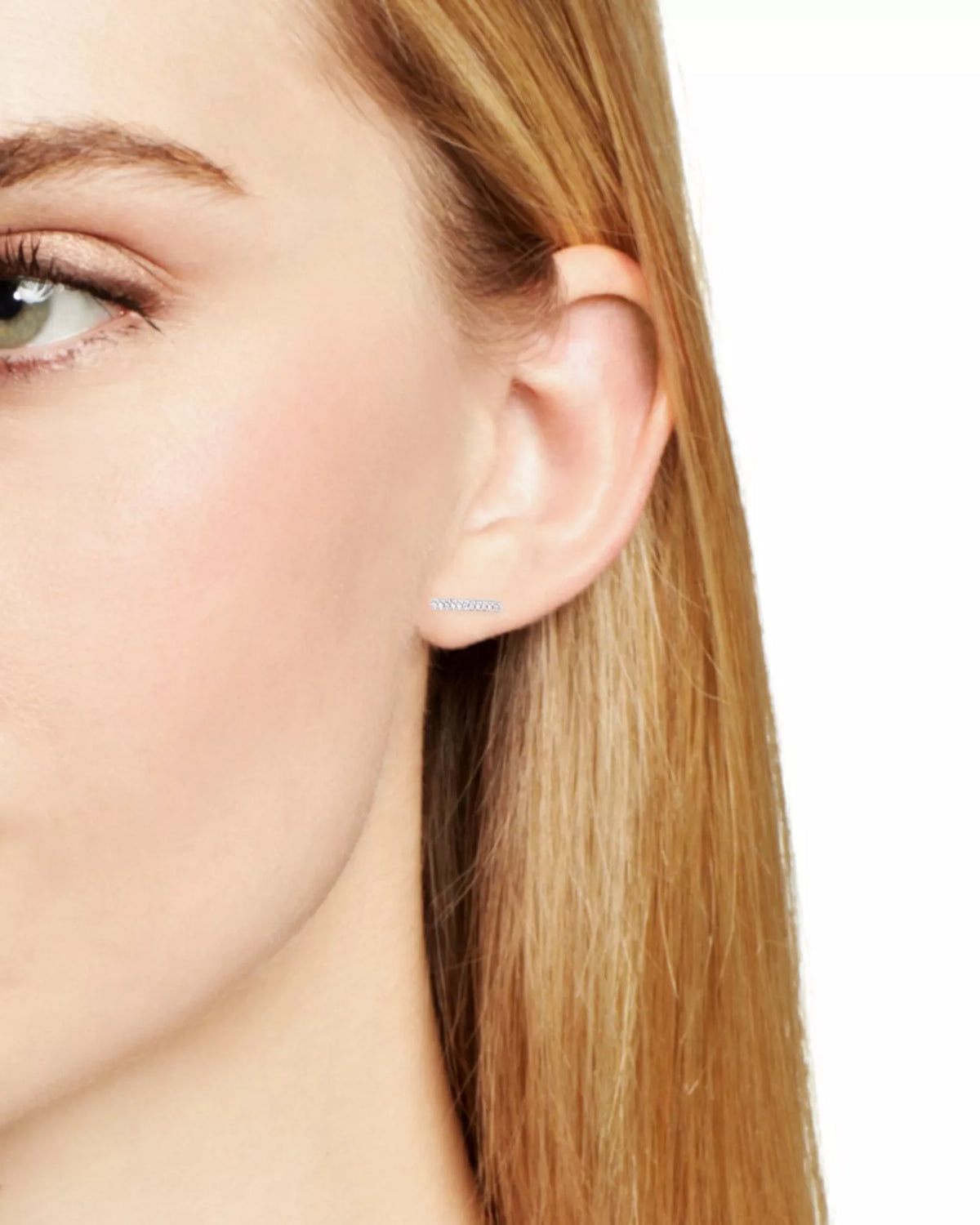 Pave Bar Post Earrings