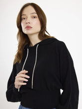 Load image into Gallery viewer, Hilary Rhinestone Drawstring Cashmere Hoodie