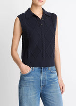 Load image into Gallery viewer, Cable-Knit Wool & Cotton-Blend Sweater Vest