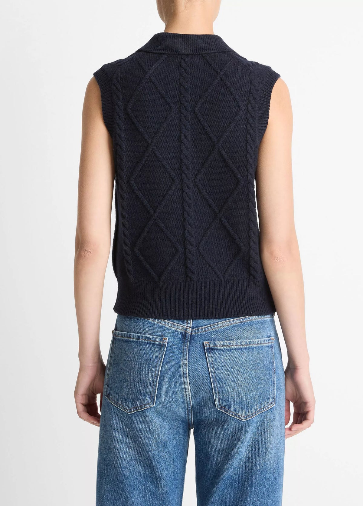 Cable-Knit Wool & Cotton-Blend Sweater Vest