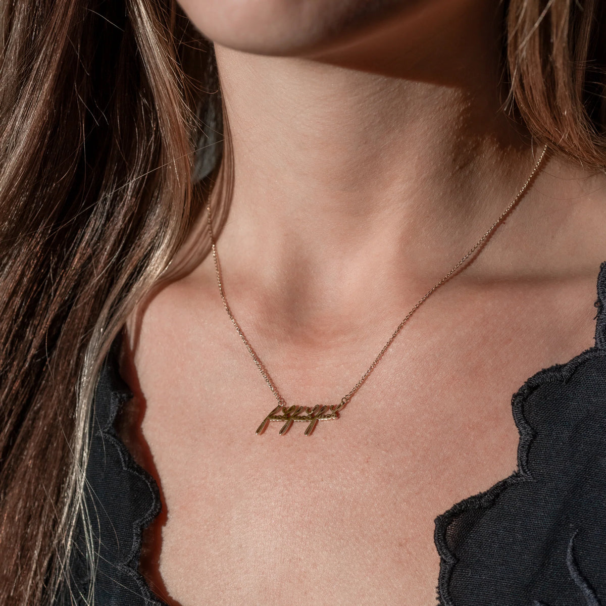 F** Script Necklace