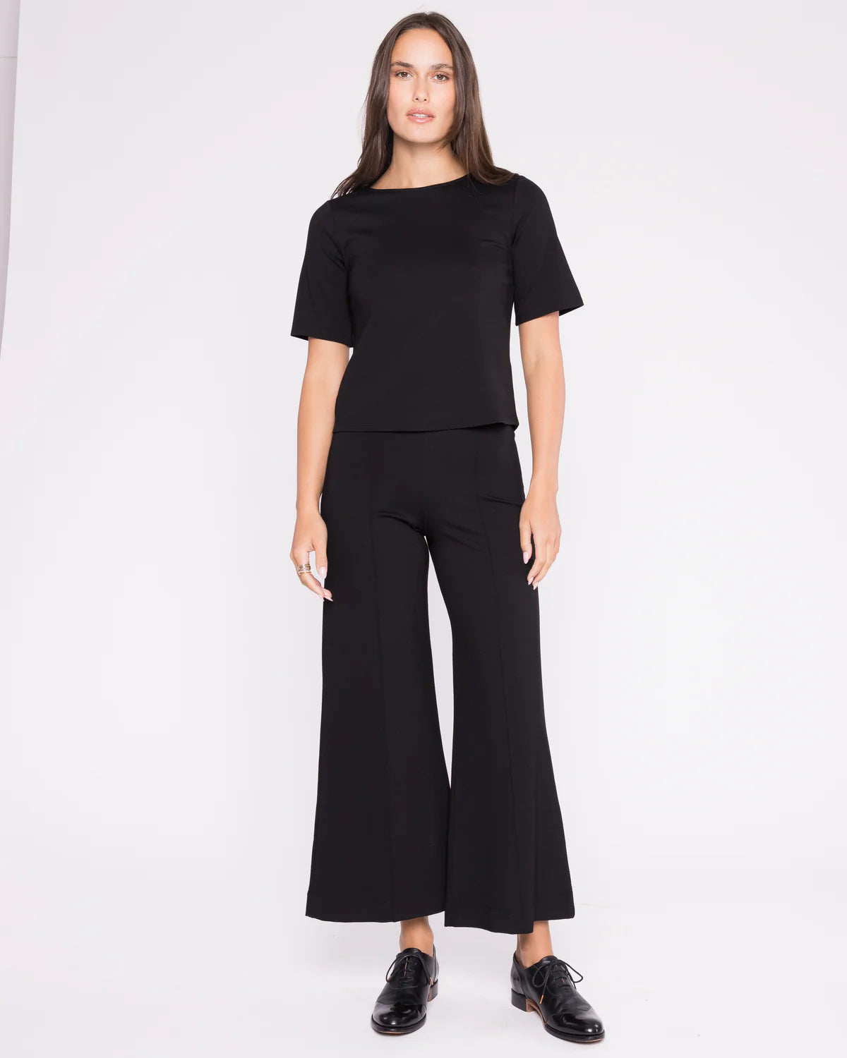 Ponte Knit Wide Leg Pant