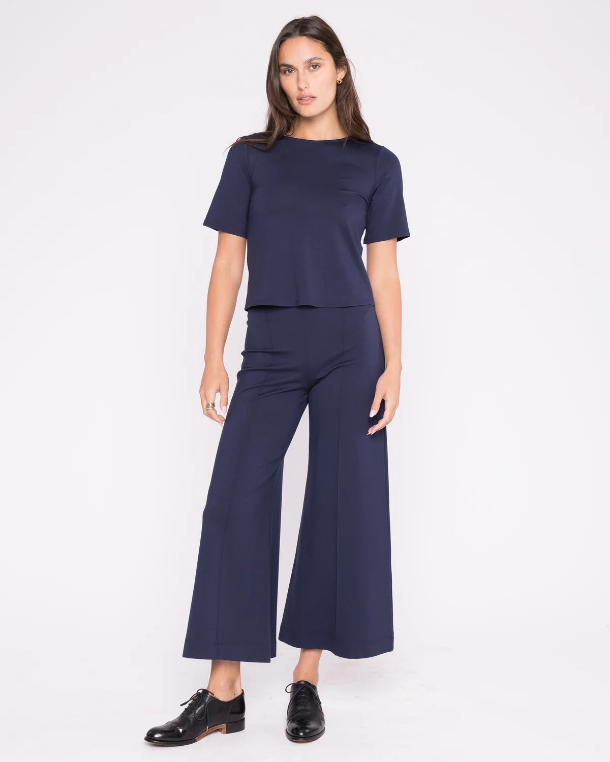 Ponte Knit Wide Leg Pant