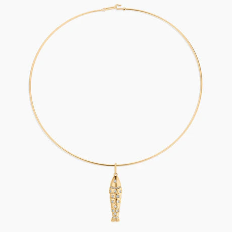 Goldie Pave Fish Charm