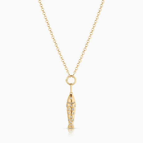 Goldie Pave Fish Charm