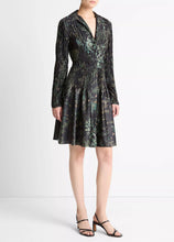 Load image into Gallery viewer, Grape Vine Crushed Satin Shirt Dress