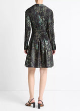 Load image into Gallery viewer, Grape Vine Crushed Satin Shirt Dress