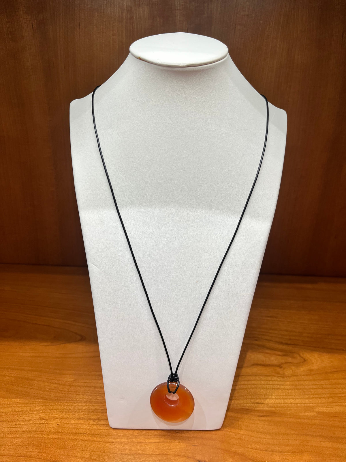 Gemstone Leather Necklace