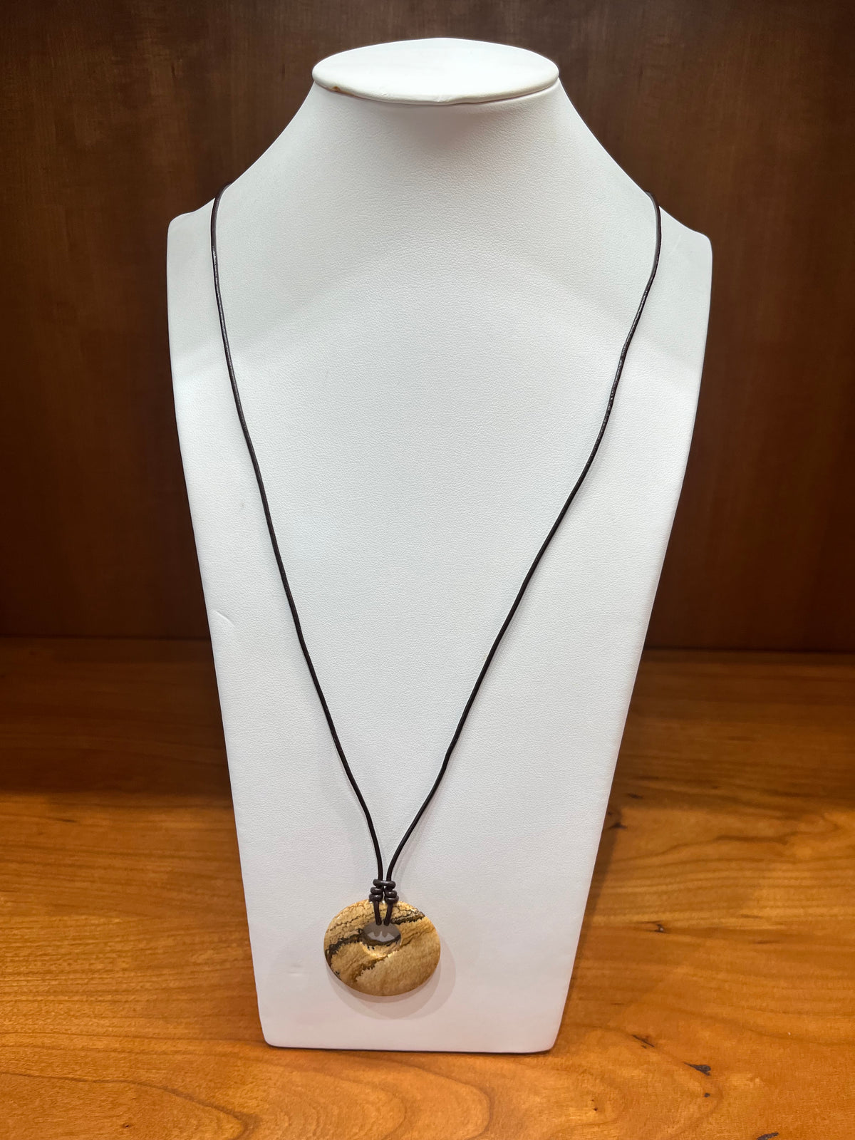 Gemstone Leather Necklace