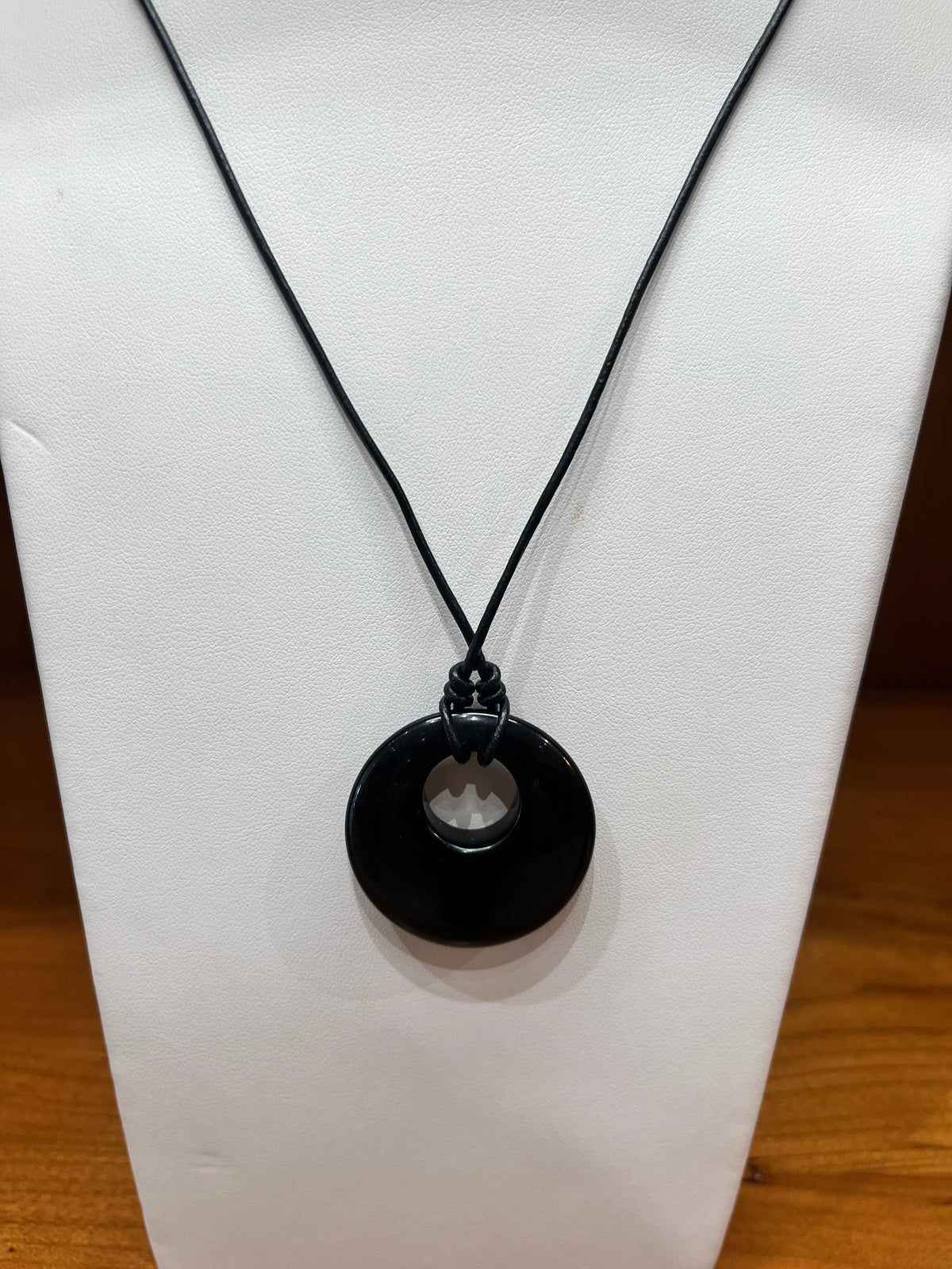 Gemstone Leather Necklace
