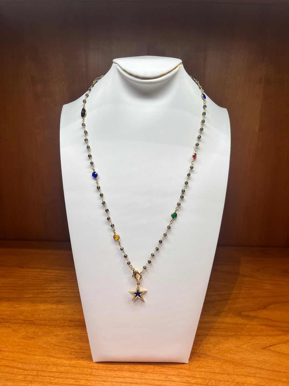 Smokey GG Necklace with Star Pendant