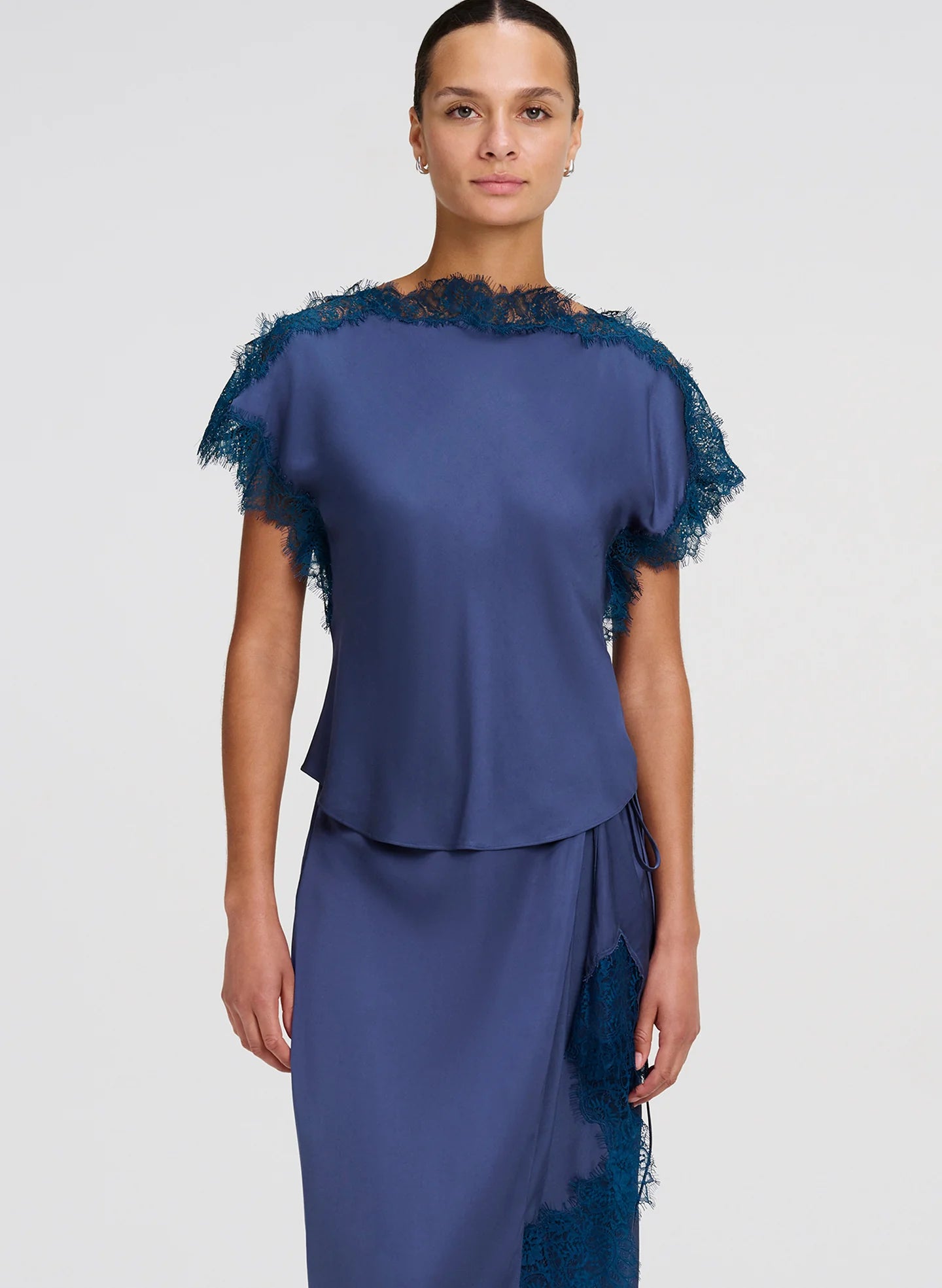 Luna Satin and Lace Top