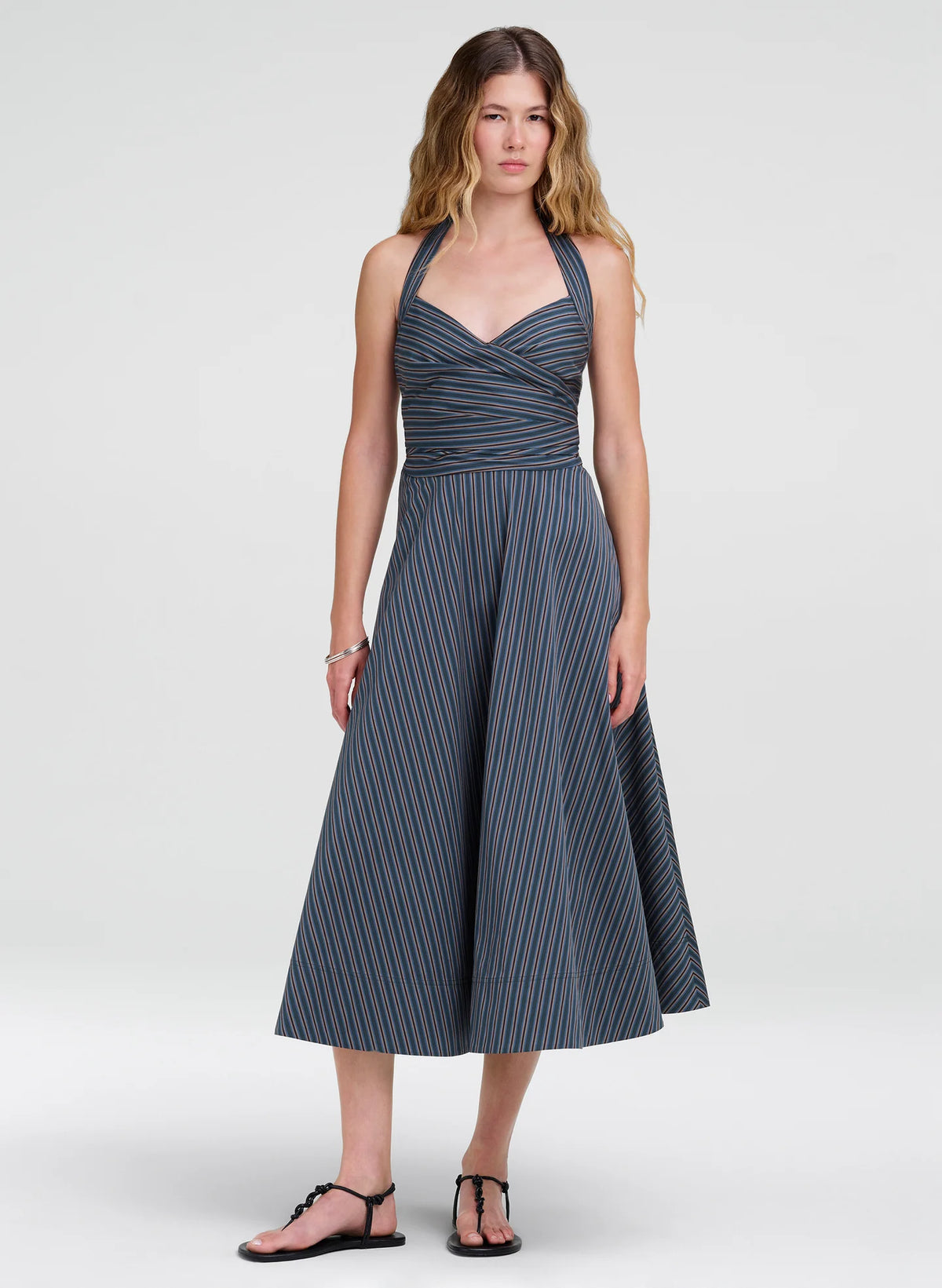 Magnolia Striped Cotton Midi Dress