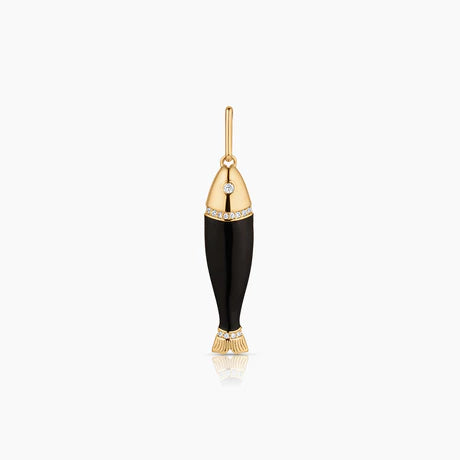Marin Black Enamel Fish Charm