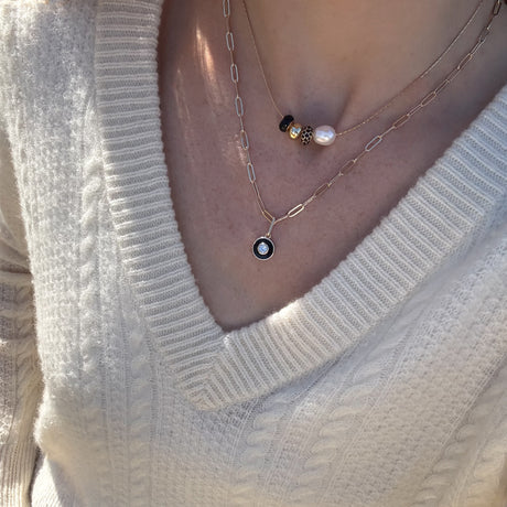 Olivet Black Enamel Charm