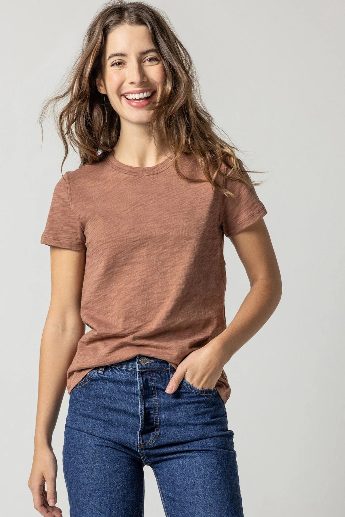 Short Sleeve Back Seam Crewneck