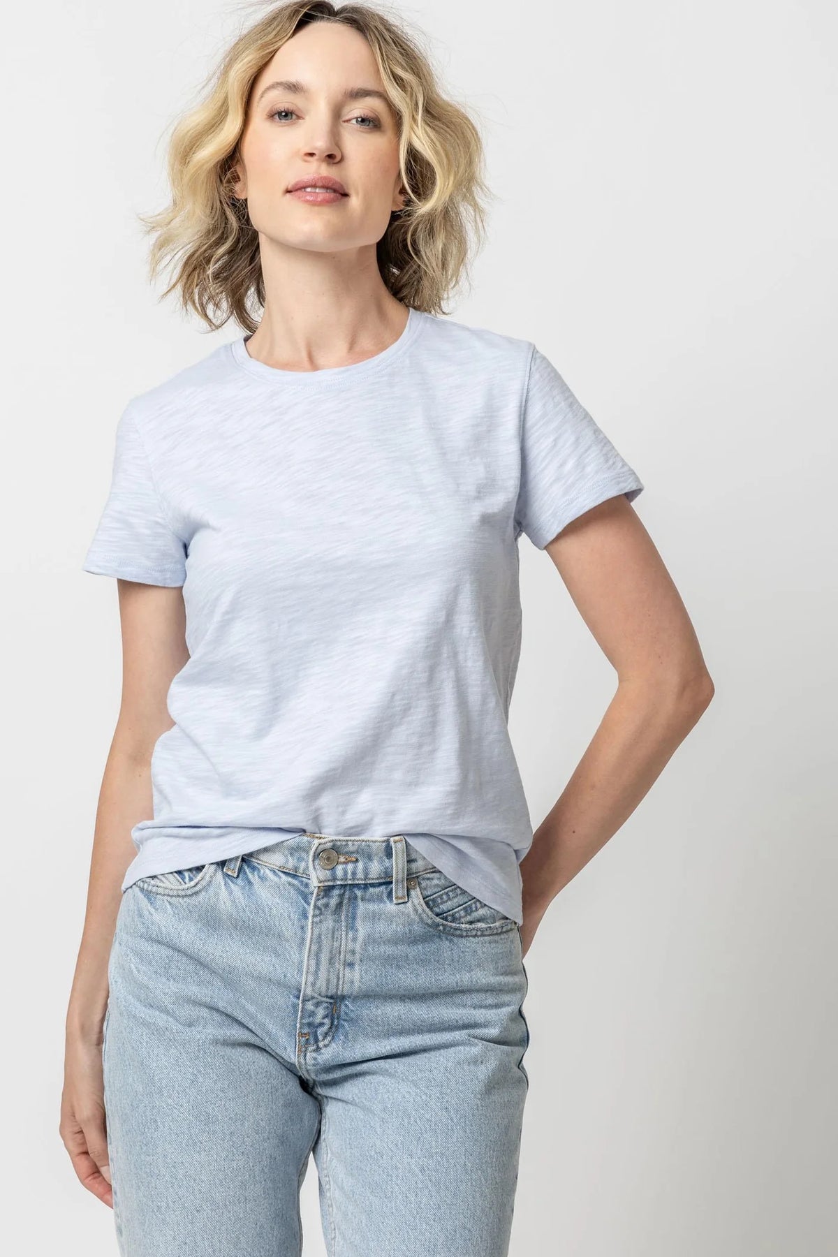Short Sleeve Back Seam Crewneck