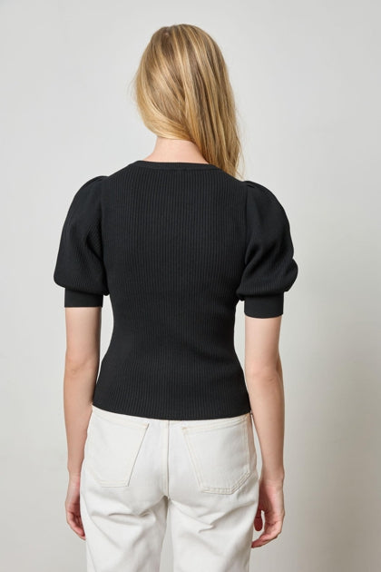 Elbow Sleeve Henley Sweater