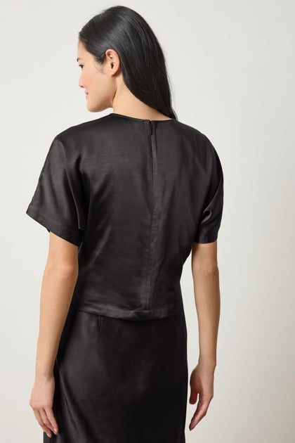 Satin Dolman Short Sleeve