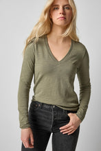 Load image into Gallery viewer, Long Sleeve Self Trim V-Neck