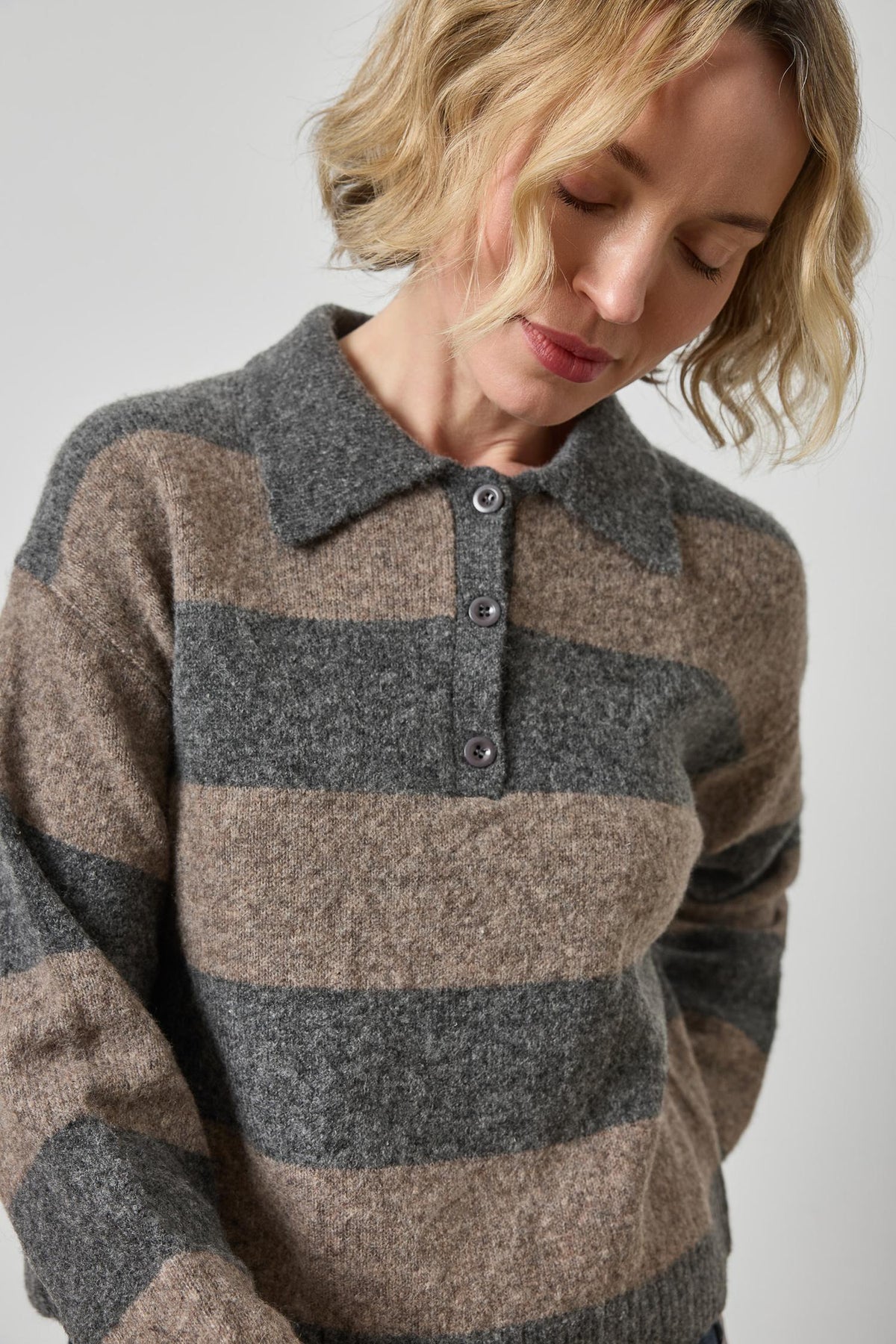 Striped Polo Sweater