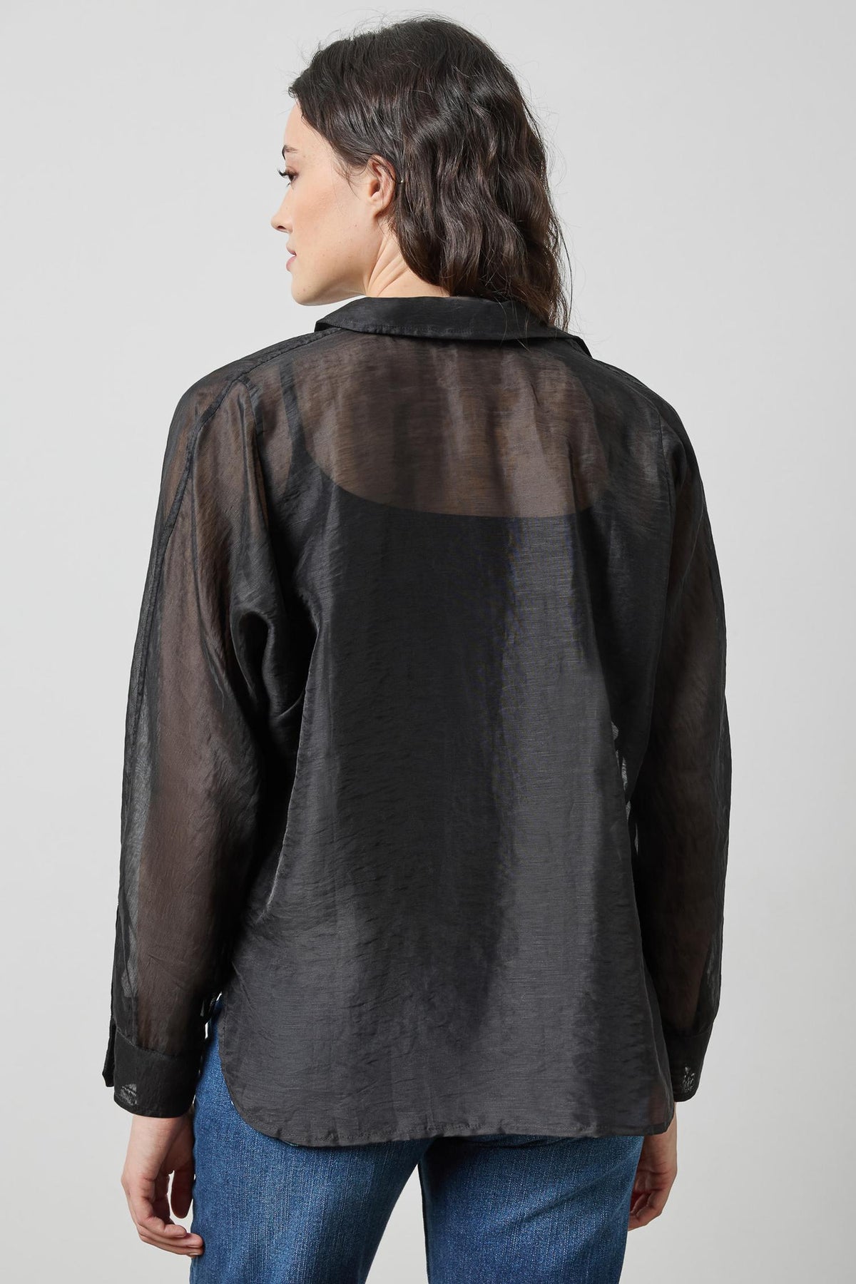 Sheer Dolman Button Down