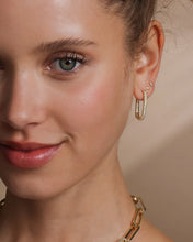 Load image into Gallery viewer, Carrie Pave Chain Huggies