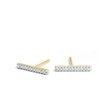 Load image into Gallery viewer, Pave Bar Post Earrings
