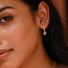 Load image into Gallery viewer, Desert Flower Huggie Earring