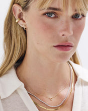 Load image into Gallery viewer, 14k Diamond Circular Earrings