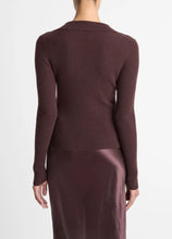 Load image into Gallery viewer, Ribbed Cashmere-Silk Polo Sweater