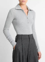 Load image into Gallery viewer, Rib Long Sleeve Collared Polo