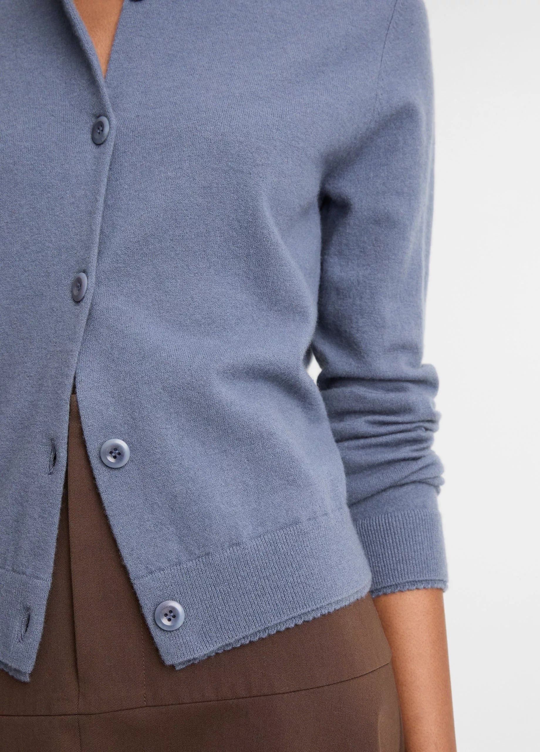 Scallop-Trim Cardigan