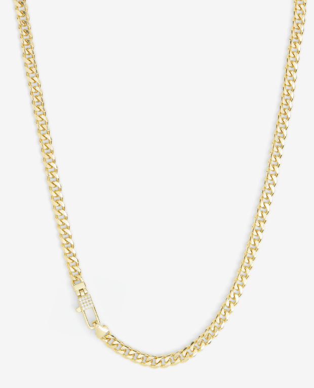 Julian Pave Lock Necklace 5MM