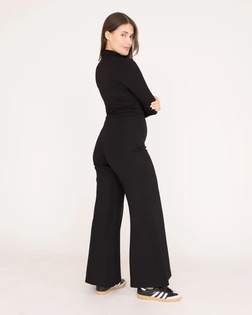 Ponte Knit Standard Wide Leg Pant