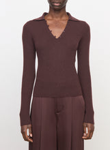 Load image into Gallery viewer, Ribbed Cashmere-Silk Polo Sweater